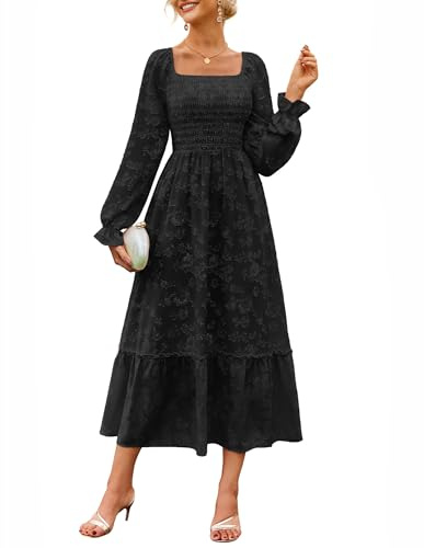 GRACE KARIN Long Sleeve Sheath Women's Casual Dress Sheath Fashion Dress CL213-4 S Black