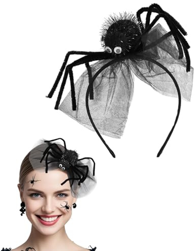 GAJUS 1PCS Spinnen-Stirnband, Halloween-Tattoo-Stirnband, Halloween-Kopfschmuck, Halloween-Kostümzubehör, Spinnen-Haarschmuck, geeignet für Karneval, Maskerade, Mardi Gras und Rollenspiele
