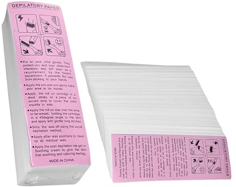KinetiCore 100Pcs Professional Waxing Strips, Non-Woven Hair Removal Wax Paper, 3.8x10cm for Face, Body, Arms, Legs, Works with All Wax Types, for Women & Men At Home Waxing