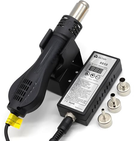 Hot air Gun 8858 Micro Rework Soldering Station LED Digital Hair Dryer for Soldering 650W Heat Gun Welding Repair Tools Heat Gun(A 110v Power Supply)