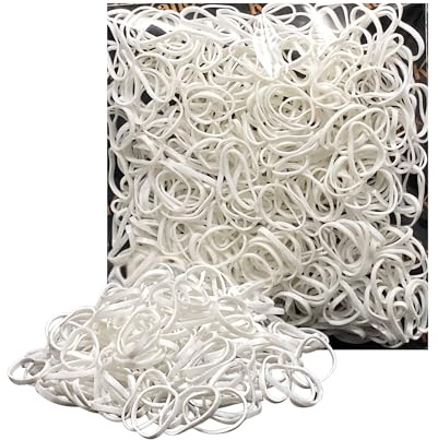 500 Pack No-Damage Durable Hair Rubber Bands – Non-Slip Elastic Hair Ties for All Hair Types and for All ages Perfect for Braids, Ponytails, and Everyday Styling by Kàllos (White, Small)