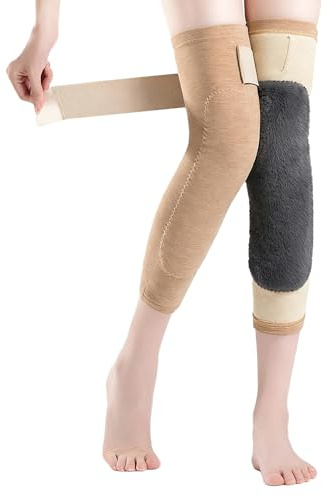 IPENNY Knieschoner für Damen Thermische Kniekompression Ärmel Herren Knieschützer Rutschfest Kniewärmer für Basketball Tennis Yoga Tanzen Winter Warm