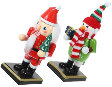 KONTONTY 2 Piezas Cascanueces De Navidad Figuras De Soldado Cascanueces Tradicional Pequeño De Decoración para Escritorio y Centros De Mesa para Repisas y Estantes