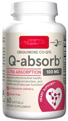 Daily CoQ10 Supplement – 100 mg Ubiquinone, Energy & Vitality Support, Gluten Free 60 Capsules