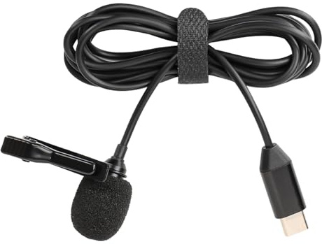 BUBEFSKD Microfono Lavalier Sensibilità Interfacce USB C Collare con Clip sul 35Hz-18KHz per Portatile per Fotocamera