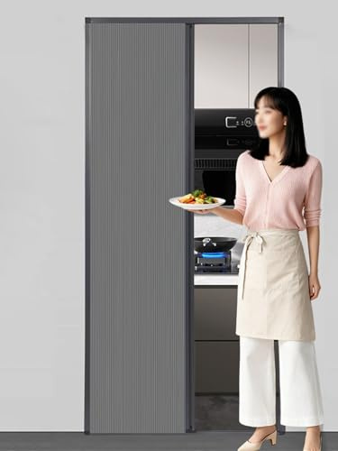 ZAQYCM Puerta corredera Puerta Plegable Interior Personalizable Gris, 180 190 200 203 205 210 215 220 240 De Alto 100 90 80 70 66 60 CM De Ancho De Cocina Y Baño(H 180cm,W 70cm)