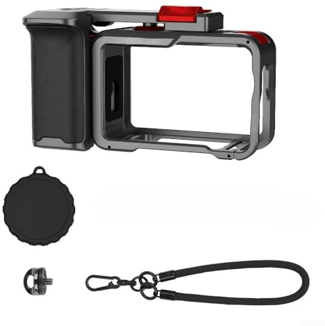 Vasiumic Straßenfotografie-Griff-Set aus Aluminiumlegierung für Osmo-Action 6 mit schützendem Käfigrahmen, stabiler Griff für verbesserte Stabilität, kompakt, 10,8 x 6,6 x 5,4 cm