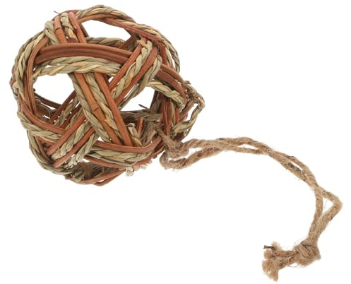 iplusmile Bunny Chew Grass Ball for Small Animals – Natural Grapevine Rattan Chew Ball for Rabbits, Guinea Pigs, Hamsters, and Birds – Teeth Grinding and Boredom Relief Cage