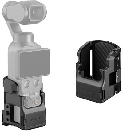 SMALLRIG Pocket 4P/4/3 Aluminium-Schutzkäfig, Erweiterungsadapter-Zubehör für Osmo Pocket 4P/4/3, mit 1/4-20-Gewindebohrungen, Blitzschuhhalterung, Magnetischen Schnellwechselschnittstellen - 6002