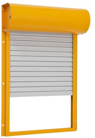 Hühnerklappe Automatisch Solar Batterie mit LCD Display Fernbedienung Elektrische hühnertür 24.5 * 37cm (Gelb)