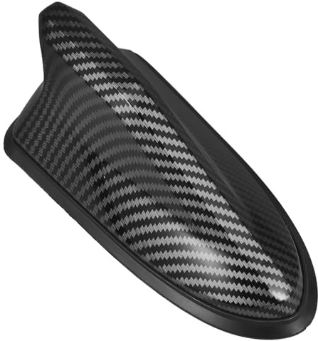IMIKEYA Cubierta de Antena de Coche Forma de Aleta de Tiburón en Fibra de Carbono, Decoración Exterior 3D para Techo sin Perforación, Accesorio para Automóviles, Adorno Moderno