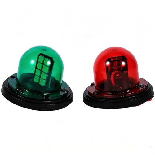 VOBOR Juego de 2 luces de navegación marinas, 12 V, IP68, resistente al agua, acero inoxidable, 8 ledes por lámpara (rojo y verde), alcance de visión de 2 millas, para barco, yate pontoon