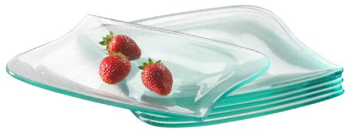 Mäser, Serie La Musica, Dessertteller aus Glas, Serviergeschirr im 6er-Set