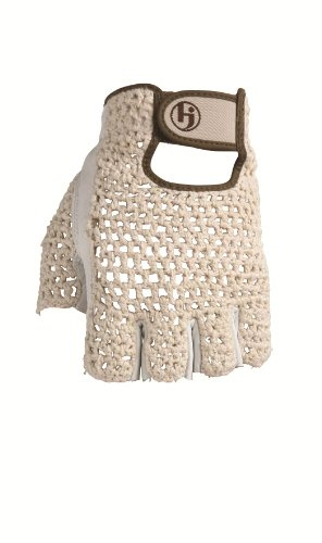 HJ Glove Women's Snow White Original Half Finger Golf Glove, Large, Left Hand