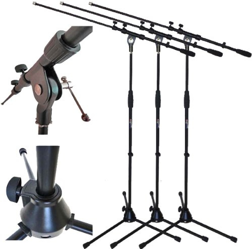 keepdrum MS107B Mikrofonständer/Mikrofonstativ 3 Stück