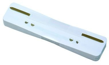 25 x Flexi - Heftstreifen WEISS (4-fach gelocht/Kunststoffdeckleiste)