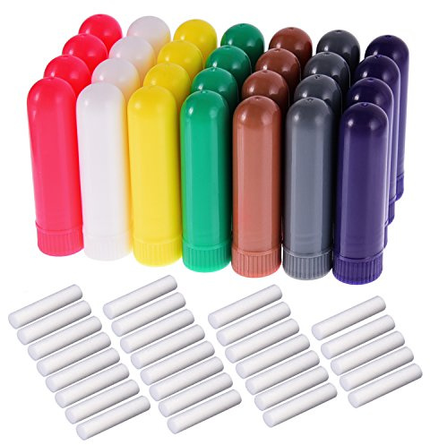 eBoot 28 Sets Essential Oil Aromatherapy Nasal Inhalers Tubes Refillable Inhaler Stick, 7 Colors, with Wicks