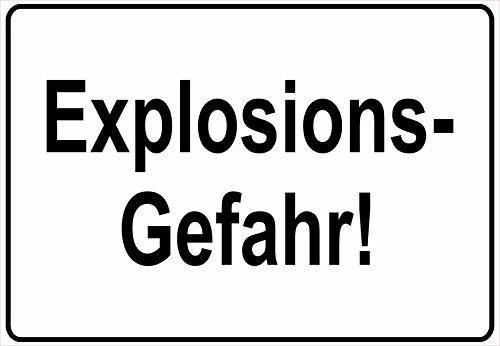 Schild Hinweisschild Hinweis Explosions-Gefahr Bombe Explosion Gefahr Vorsicht