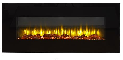 Endeavour Fires Holbeck Black Wall Mounted Electric Fireplace, 220/240Vac, 50 Hz, 1&2kW, 7 day Programmable Remote Control Heater…