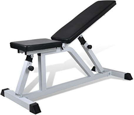 Festnight Multi Hantelbank Stahl Traninigsbank Fitnessbank Fitness Kraftstation 116 x 47 x 46-115 cm