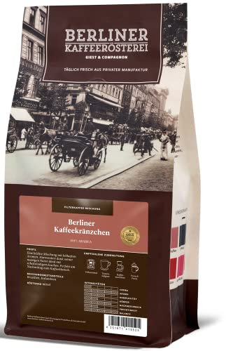 Berliner Kaffeerösterei - Berliner Kaffeekränzchen (250g / ganze Bohne), Röstgrad Kaffee: mittel, 100% Arabica Bohnen, Aromaprofil: Nussig/Süß/Würzig