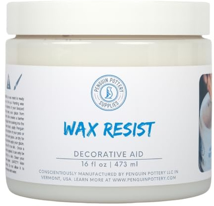 Penguin Pottery - Premium Keramikwachs beständig gegen Steingut Glasur, Keramik beständig Ton und Keramik Glasuren - Alternative zu Latex Resist for Pottery - Keramik-Kit für Keramik - 1