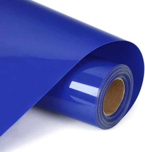 HIKENRI Plotterfolie Textil,Vinylfolie Plotter Königsblau 30.5×305cm Plotterfolie Vinyl Selbstklebend Adhesive Vinyl Flexfolie Königsblau,Vinylfolie für Bastelprojekte,Schilder,Scrapbooking,T-Shirt