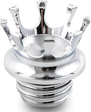 APEBAZY Motorrad-Kraftstofftankdeckel CNC-Kronen-Ölkapseln für Sportster XL1200 883 48 Softail Dyna FXD FLST Road King 1996-2021 Silber