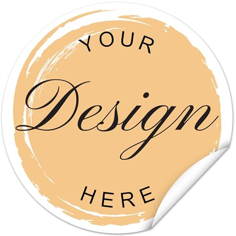 CUSMIZ 100 Stk Aufkleber Selbst Gestalten - Personalisierte Sticker aus Papier & Vinyl - Wasserdicht für Logos, Hochzeiten, Festivals, 100-1000 Stück Stickers für Verpackung (3cm-14cm)
