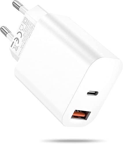 Sundix 20W Caricatore Rapido USB C e USB A per iPhone 15/14/13/12/11/Pro/Max/mini/SE/X/XR/XS/8 PD 3.0 Caricabatterie Spina Alimentatore Presa Carica