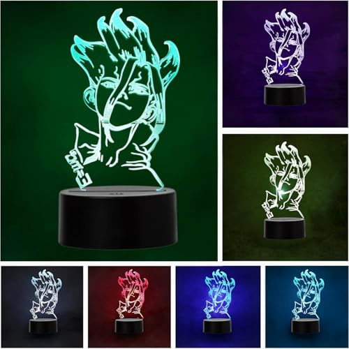 LED-Lampe Anime Manga Dr. Stone Senku Ishigami, Farbwechsel, USB, Nachtlicht und Dekoration
