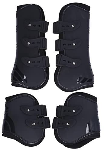 Botas de Caballo, 4 Piezas de Protección de PU para Tendón de Caballo, Botas de Férula de Caballo para Patas Delanteras Y Traseras, Envolturas Protectoras para Patas de Caballo(XL)