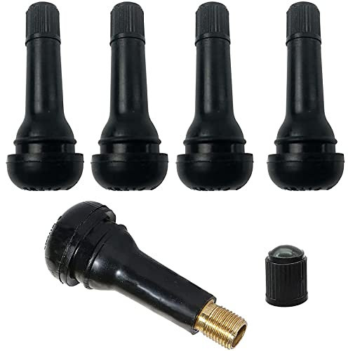 TR414 - Valvole in gomma per pneumatici auto, cerchioni a scatto, colore nero, confezione da 5