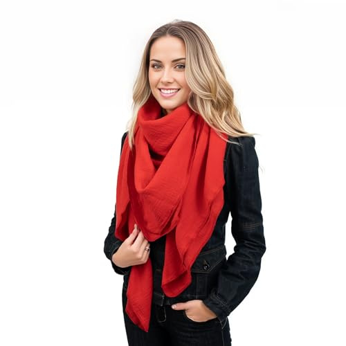 Scandi Linen Musselin Tuch Damen, Musselintuch, Schal, Halstuch