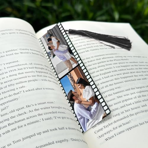 Lesezeichen Personalisiert mit Foto und Text Bookmark mit Quasten für Damen Herren Weihnachten Geburtstagsgeschenk