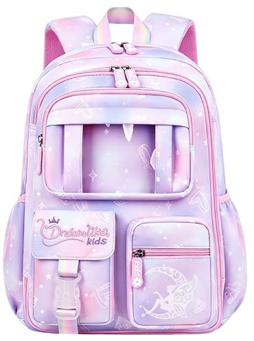 Schulrucksack für Mädchen, Kinder Grundschultaschen Leichte Rucksäcke Kinder Schulranzen Büchertasche Große Kapazität Schultasche Niedlicher Kinderrucksack für 5-12 Jahre