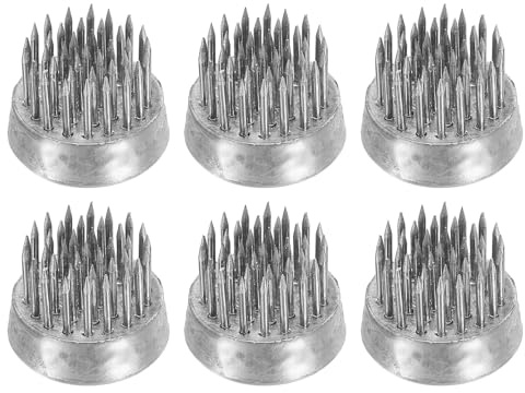 PATIKIL 0,9 Rane Fiori Ikebana Kenzan 6pz Fiori Composizione Strumento Inossidabile Floreale Rana Spilli Contenitore per Vaso Fiore Composizione Argento Tone