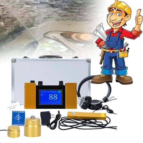 Detector de Fugas de Agua en tuberías subterráneas, Sensor Que detecta Fugas de Agua en tuberías para detección de Fugas en el hogar y en Exteriores, Profundidad de detección de 3 Metros