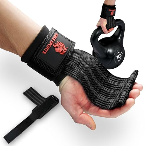 NOBLE SPORTS Zughilfen Krafttraining | Gepolsterte Lifting Straps | mit Edelstahl Kern für extra Grip und Stabilität beim Kreuzheben, Powerlifting, Bodybuilding & Fitness | Gym Zubehör Männer/Frauen
