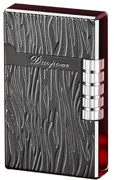 Vintage Feuerzeug Coole Pfeifenfeuerzeuge Nachfüllbare Butanfeuerzeuge Seitenradfeuerzeuge Einzigartige Feuerzeug Geschenke für Outdoor Camping Männer Geschenke (Black)