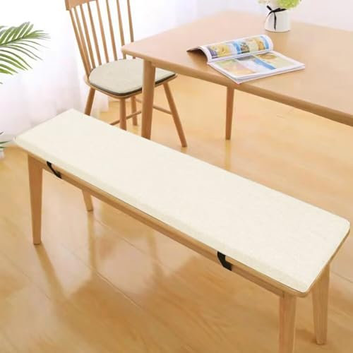 COITROZR 3 cm Dickes Sitzkissen, Bankauflage Bankkissen Stuhlkissen, Bequeme Waschbare Sitzauflage Sitzkissen Bank, Gartenbank Auflage Outdoor, Bank Sitzpolster für Schule(140x30cm, Weiß)
