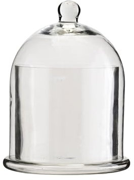 Clear Glass Cloche with Rim, Tall Bell Jar, Glass Food Cover, Candle Cloche, Plant Cover, Display Dome, Cake Cover Cloche, Glass Handle Cloche, Table Centrepiece Room Decoration