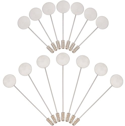 SUNNYCLUE 1 Box 60 Stück Flache Broschennadel Runde Anstecknadel Messing Sicherheitsbrosche Hutnadel Schal Silberne Broschennadeln Nadel Zum Basteln Anzug Krawatte Hut Schal DIY Schmuckherstellung Zub