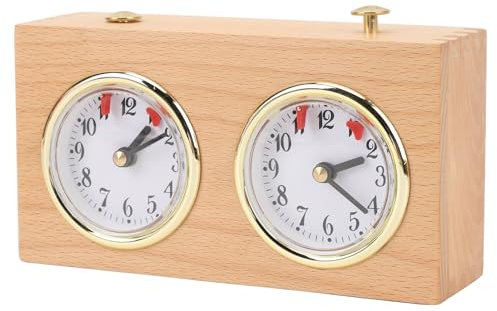 Mechanische Schachuhr aus Holz, Quarz Analog Timer, Schachuhr, Tragbarer Schach Timer Zum Aufziehen für Schachbrettspiele, Internationale Schachuhr für Wettbewerbe