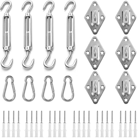 Set di fissaggio M6 in acciaio inox 304, accessorio per tende da sole, per quadrilatero e triangolo