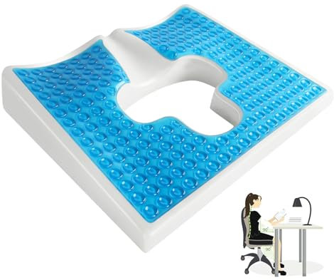 Pirw Seat Cushions, T Shaped Opening Triangular Slope Design, Breathe Freely Fiber Bedsore Pressure Relief Pillow, Anti Decubitus Cushion for Elderly, Bedridden, Disabled
