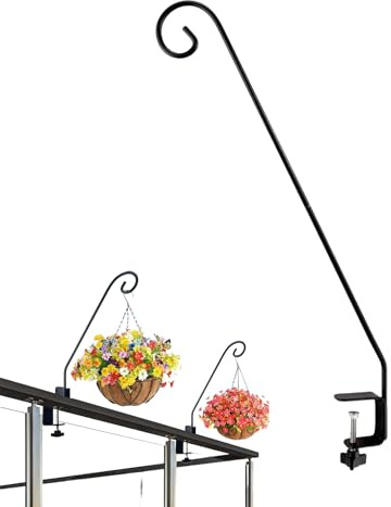 Misaakoeq Cintres de pont, cintre de mangeoire à oiseaux de pont pour la balustrade | Crochet d'alimentation d'oiseaux pour la balustrade de pont | Supports de lanternes de 32 pouces pour le jardin de