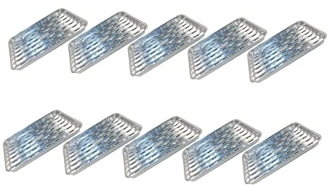 POPETPOP Moules En Aluminium Perforés 10 Pcs 9x13 Cm Résistants à Haute Température Poêles à Griller Jetables Pour Barbecue Et Pique- Extérieur Usage Professionnel Et Domestique