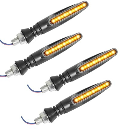 Flaconi 4PCS Intermitentes LED Moto,Intermitentes Moto Homologados,Universal Faros Led Secuencial 12V 9 LEDS Cuentas,Adecuado para la Mayoría de Motocicletas,Cruiser,Scooter y Motos de Cross