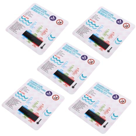 Termómetro de Baño para Niño Pantalla Lcd 5 Unidades | Adhesivo Pp, Lectura Clara, Medición Precisa, para Bañera y Acuario, Formato Compacto